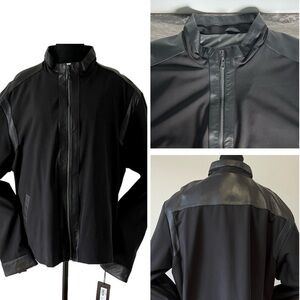 Bod & Christensen XXL Black Fall Jacket with Leather Trim
